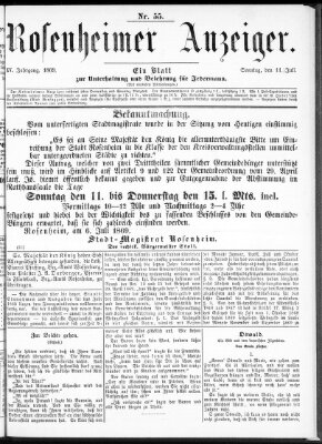 Rosenheimer Anzeiger Sonntag 11. Juli 1869