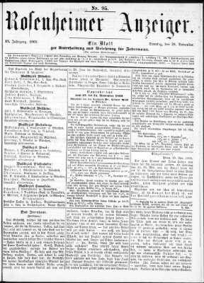 Rosenheimer Anzeiger Sunday 28. November 1869