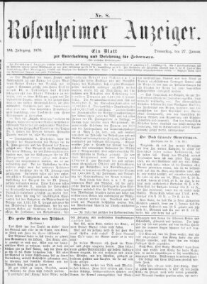 Rosenheimer Anzeiger Donnerstag 27. Januar 1870