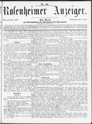 Rosenheimer Anzeiger Montag 2. Mai 1870