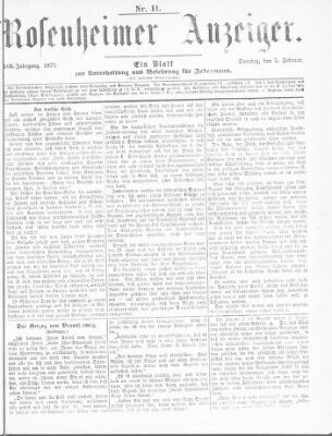 Rosenheimer Anzeiger Sonntag 5. Februar 1871