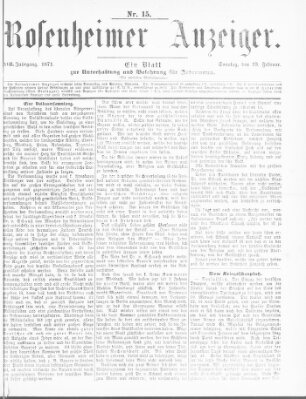 Rosenheimer Anzeiger Sonntag 19. Februar 1871