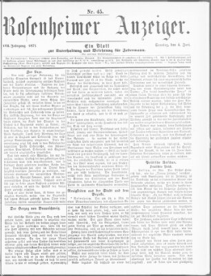 Rosenheimer Anzeiger Sonntag 4. Juni 1871