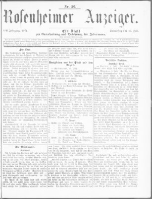 Rosenheimer Anzeiger Donnerstag 13. Juli 1871