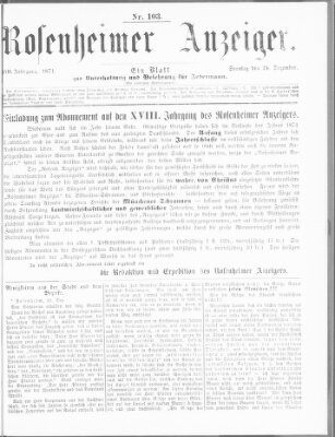 Rosenheimer Anzeiger Sonntag 24. Dezember 1871