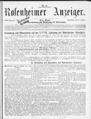 Rosenheimer Anzeiger Donnerstag 4. Januar 1872