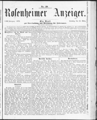 Rosenheimer Anzeiger Sonntag 10. März 1872