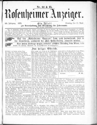 Rosenheimer Anzeiger Sonntag 13. April 1873