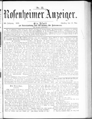 Rosenheimer Anzeiger Dienstag 13. Mai 1873