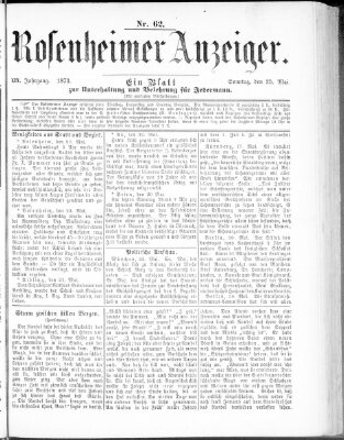 Rosenheimer Anzeiger Sonntag 25. Mai 1873