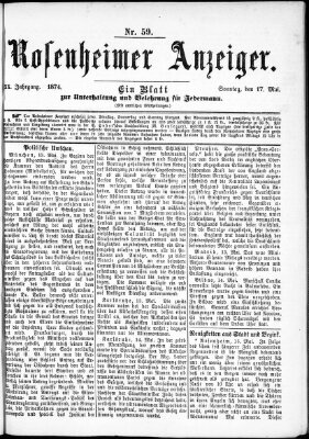 Rosenheimer Anzeiger Sonntag 17. Mai 1874