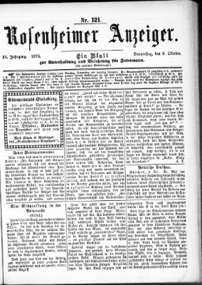 Rosenheimer Anzeiger Donnerstag 8. Oktober 1874