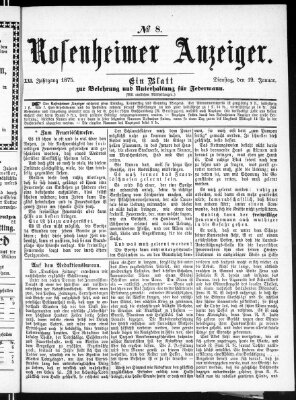 Rosenheimer Anzeiger Dienstag 19. Januar 1875