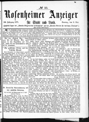 Rosenheimer Anzeiger Sonntag 9. Mai 1875