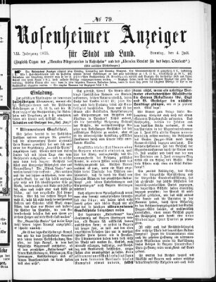 Rosenheimer Anzeiger Sonntag 4. Juli 1875