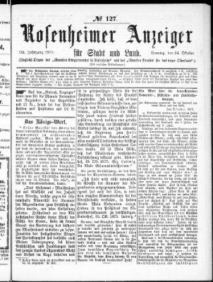 Rosenheimer Anzeiger Sonntag 24. Oktober 1875