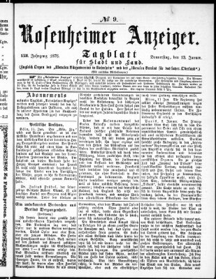 Rosenheimer Anzeiger Donnerstag 13. Januar 1876