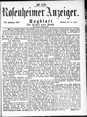 Rosenheimer Anzeiger Sonntag 11. Juni 1876