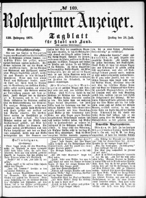 Rosenheimer Anzeiger Freitag 28. Juli 1876