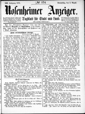 Rosenheimer Anzeiger Donnerstag 3. August 1876