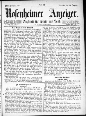 Rosenheimer Anzeiger Samstag 13. Januar 1877