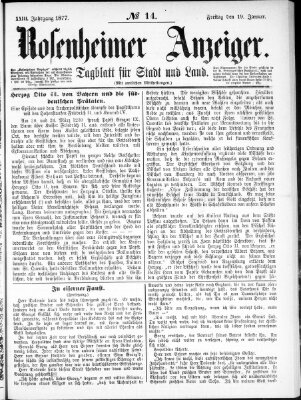 Rosenheimer Anzeiger Freitag 19. Januar 1877