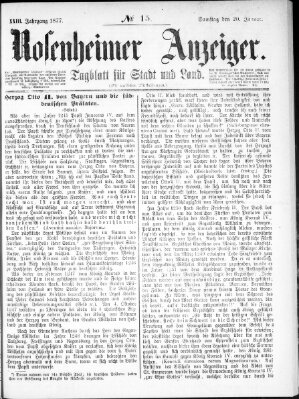 Rosenheimer Anzeiger Samstag 20. Januar 1877