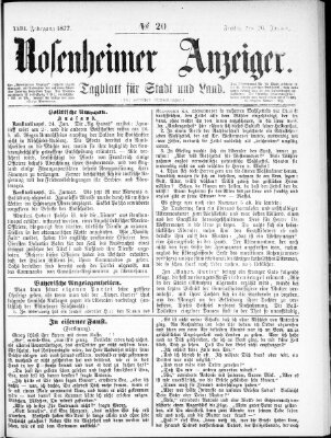 Rosenheimer Anzeiger Freitag 26. Januar 1877