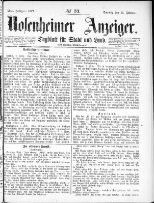 Rosenheimer Anzeiger Sonntag 11. Februar 1877