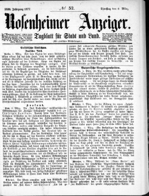 Rosenheimer Anzeiger Dienstag 6. März 1877