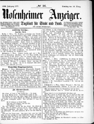 Rosenheimer Anzeiger Samstag 10. März 1877