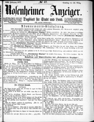 Rosenheimer Anzeiger Samstag 24. März 1877