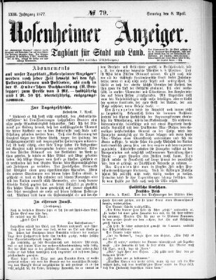 Rosenheimer Anzeiger Sonntag 8. April 1877