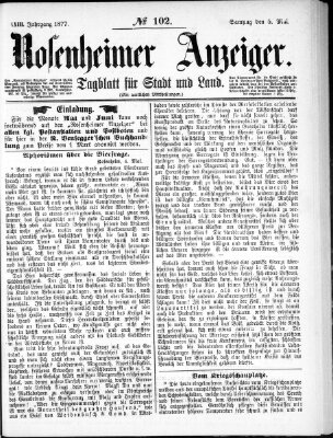 Rosenheimer Anzeiger Samstag 5. Mai 1877