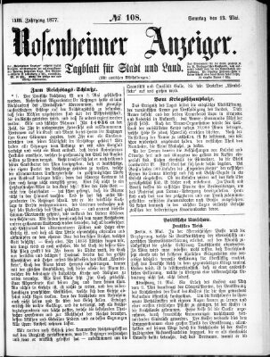 Rosenheimer Anzeiger Sonntag 13. Mai 1877