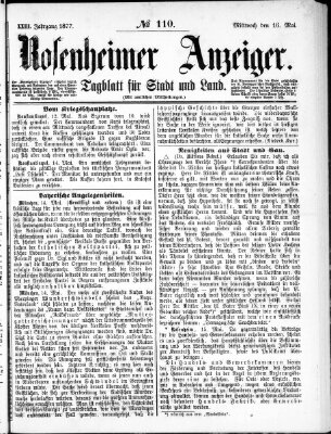 Rosenheimer Anzeiger Mittwoch 16. Mai 1877