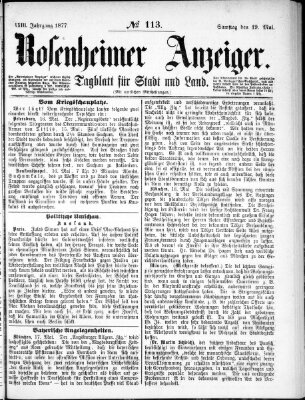 Rosenheimer Anzeiger Samstag 19. Mai 1877