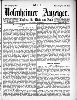 Rosenheimer Anzeiger Donnerstag 24. Mai 1877