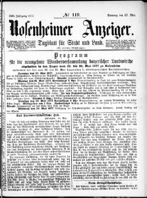 Rosenheimer Anzeiger Sonntag 27. Mai 1877