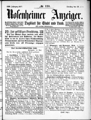 Rosenheimer Anzeiger Dienstag 29. Mai 1877