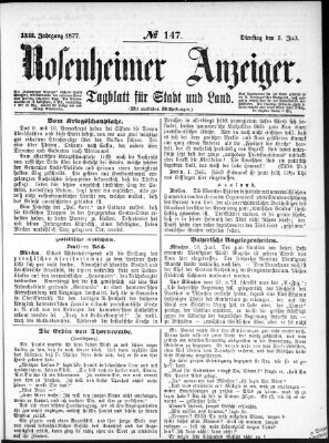 Rosenheimer Anzeiger Dienstag 3. Juli 1877