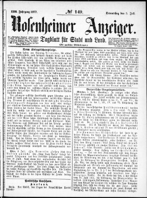 Rosenheimer Anzeiger Donnerstag 5. Juli 1877