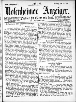 Rosenheimer Anzeiger Dienstag 10. Juli 1877