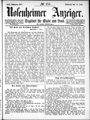 Rosenheimer Anzeiger Mittwoch 11. Juli 1877