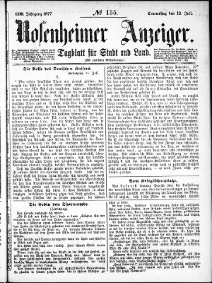 Rosenheimer Anzeiger Donnerstag 12. Juli 1877