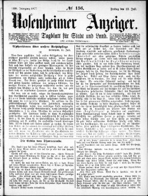 Rosenheimer Anzeiger Freitag 13. Juli 1877