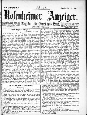 Rosenheimer Anzeiger Sonntag 15. Juli 1877