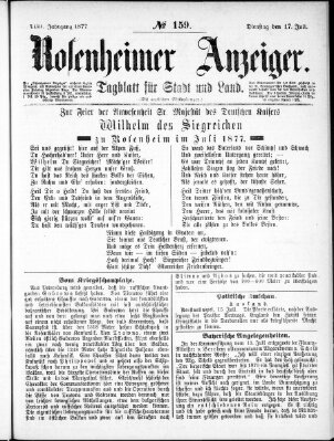 Rosenheimer Anzeiger Dienstag 17. Juli 1877