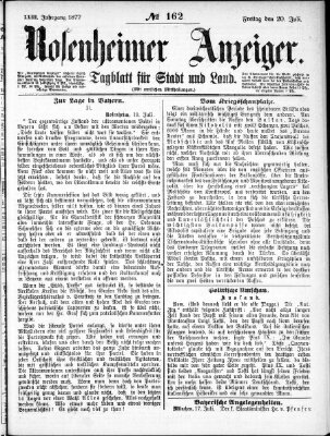 Rosenheimer Anzeiger Freitag 20. Juli 1877