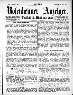 Rosenheimer Anzeiger Dienstag 24. Juli 1877